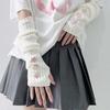 Elastic Y2K Star Arm Cover Solid Color Warmer Long Cuff Knitted Fingerless Sleeves Girls