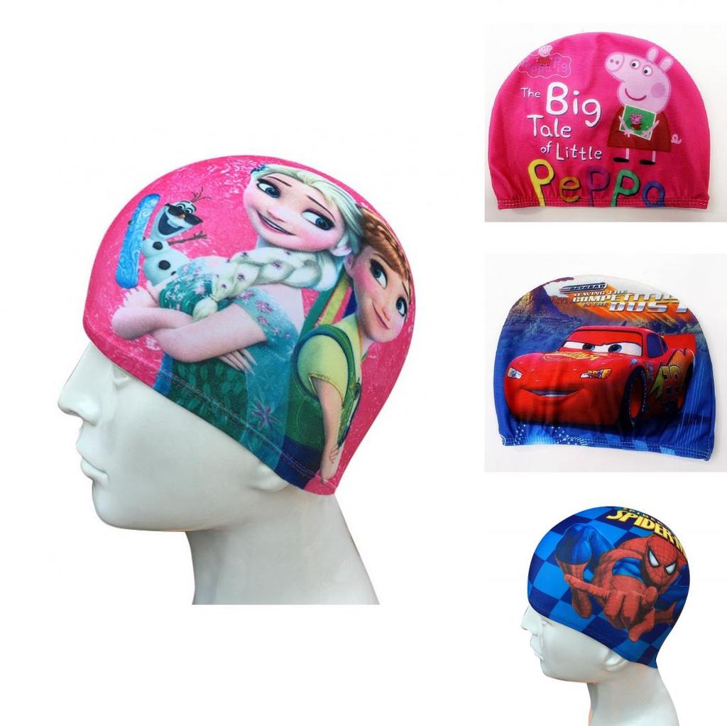 Wholesale Children's Cartoon Swim Cap Boys Girls Baby Colorful Polyester Cute Fashion Cartoon Comfortable Swimming Hat