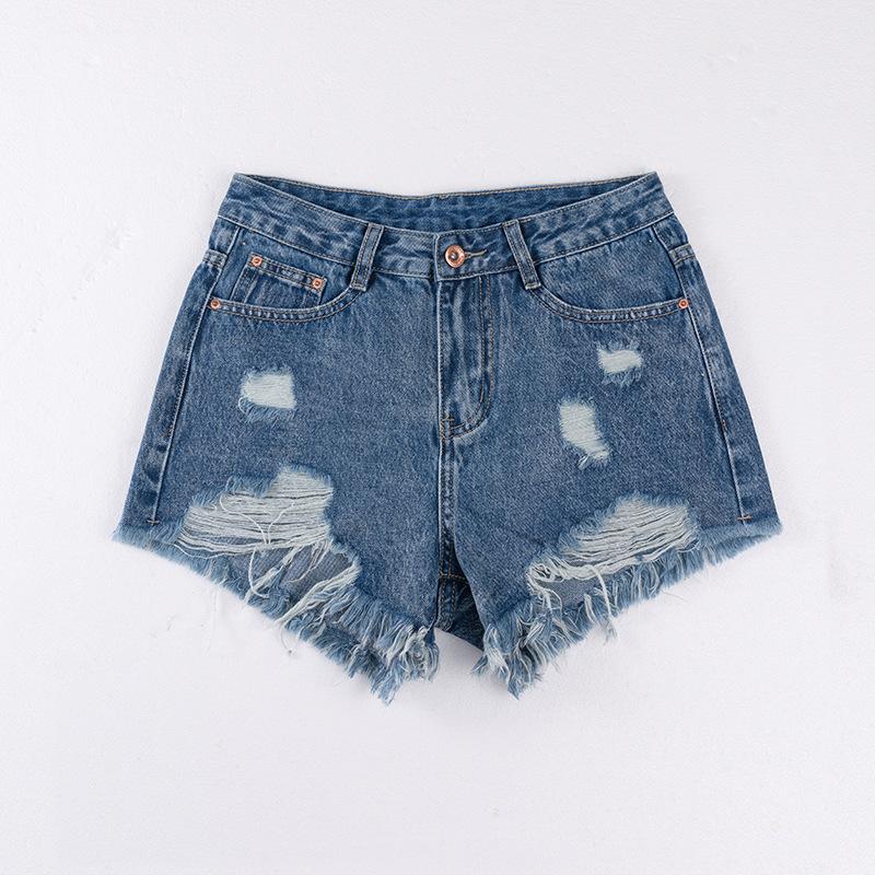 

Женские повседневные джинсовые шорты с рваной бахромой и высокой талией S