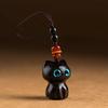 Handmade Craft Wood Car Keyring Wood Material DIY Keychain Components New Cat Shape Charm