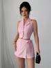 2026 Sleeveless European and American Women's Two-Piece Set: Waist-Cinching Shorts with Summer Top Design