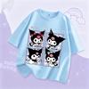 Kuromi Girl T Shirt Purple Cartoon Print Kids Tops Short Sleeve Tees Summer Breathable Cute Baby Casual Clothes Birthday Gifts
