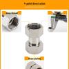 4-Point Dual Male Thread Antique Copper Pipe Extension Connector with Double Female Connection.