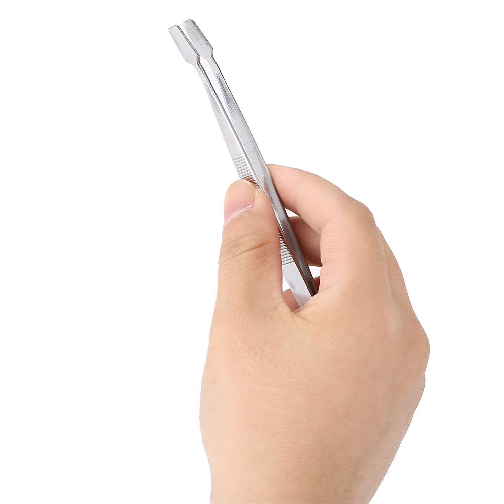 Stainless Steel Eyelash Extension Tweezers False Fake Eyelashes Grafting Tweezers