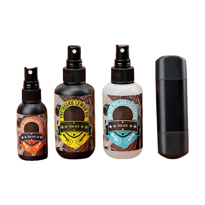 

Guitar Cleaner Sprays Set Fretboard Lemon Oil, Antirust Care Oil, Clean Polish Agent Guitar String Cleaner Tool 1