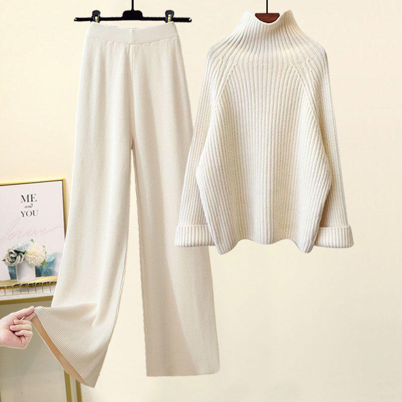 

Женский комплект из свитера и широких брюк осень/зима 2024 года 4XL [Recommended for 180-200 kg]