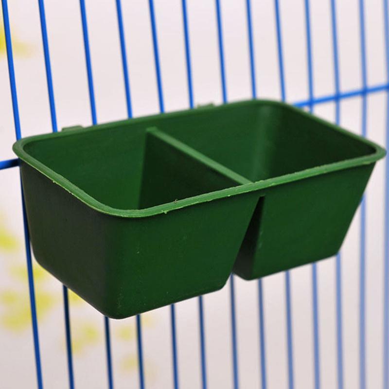 2PC 2 In 1 Parrot Food Water Bowl Dual Feeding Cup Plastic Bird Pigeons Cage Water Food Feeder Bird Parrot Pet Water Bowl