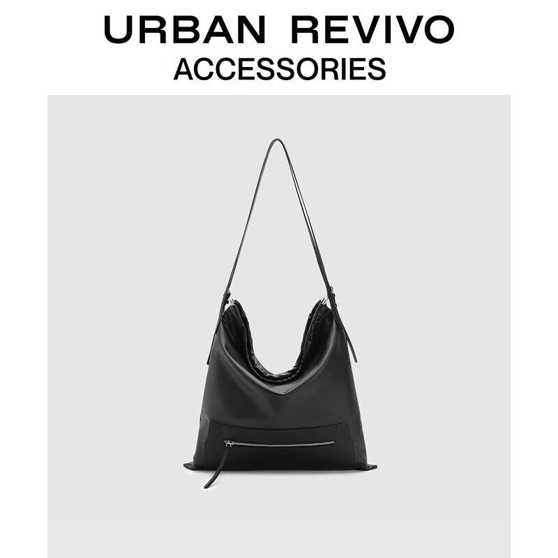 URBAN REVIVO Pleated Hobo Shoulder Bag One Size