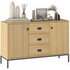 Sideboard Storage Unit 2 Cupboards Adjustable Shelf 3 Drawers Contemporary Style - Dim. 120L X 39.5W X 77H Cm