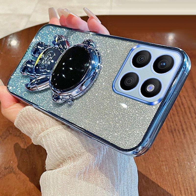 Priekš Honor X8b 4G Astronauta atbalsta kājiņa PC+TPU futrālis Putekļu necaurlaidīgs mobilā tālruņa aizmugurējais vāciņš