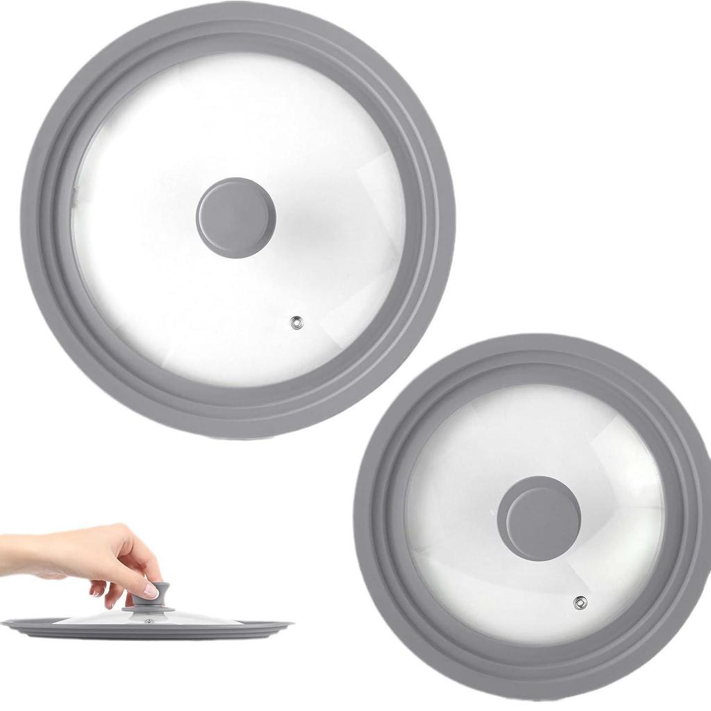 Tampa de Pote Universal de Silicone e Vidro Multitamanho: Anti-Queda, à Prova de Explosão para Vaporizador & Wok