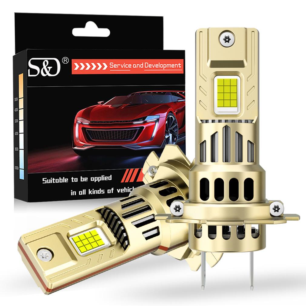2Pcs 32000LM H7 LED Headlight Bulbs 60W Powerful Led H7 Turbo With Fan Head Lamp 24Core CSP 1:1 Mini Car Lights 12V 6000K White