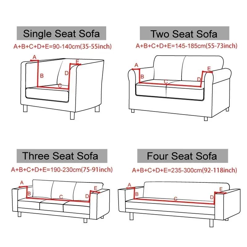 1Pc Jacquard Elastic Sofa Cover Luxury Adjustable Elastic Couch Cover For Living Room Sofa Seat Covers 1/2/3/4 Seat L Shaped
