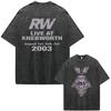 Robbie Williams Rw Tour Merch Camisetas Vintage Lavadas Roupas Masculinas Femininas Moda Gótica Soltas Manga Curta Camisetas Streetwear