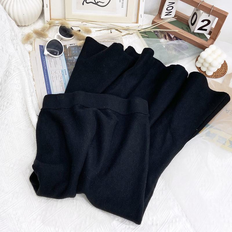 Mid To Long Knitted Fishtail Skirt for Women Autumn and Winter High Waist and Hip Hugging Skirt Half Skirt