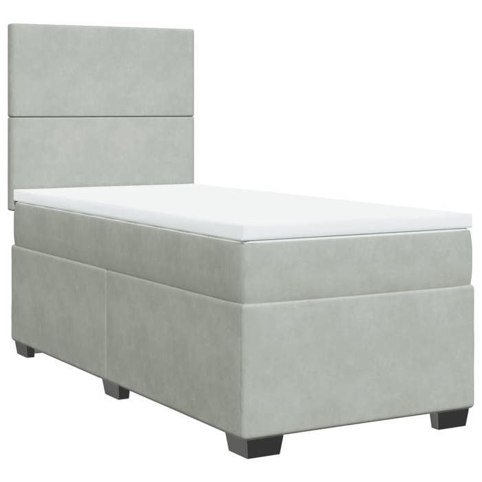 Maison Exclusive - Sommier à lattes de lit et matelas Gris clair 90x200 cm Velours