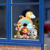 Cartoon Animal Park Static Electricity Glass Stickers for Children's Room, Bedroom and Living Room Wall Decoration Stickers
