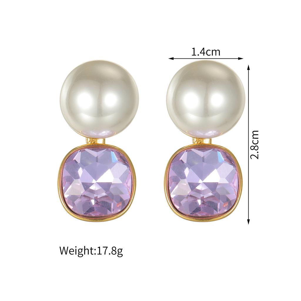 Atoztide New Fashion Shiny Zircon Earring for Women Stainless Steel Trendy Gold Color Statement Stone Stud Earring Jewelry Gift