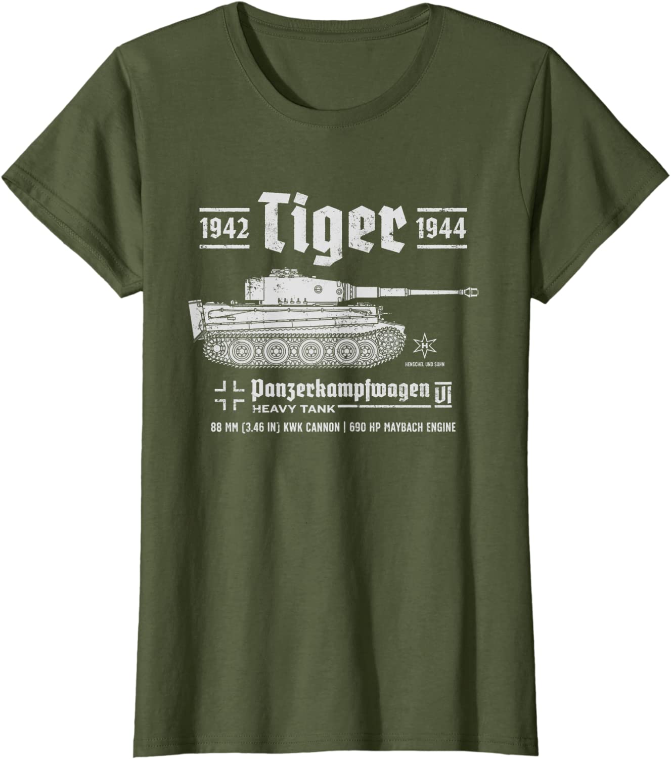 GUOYAN TOP Tiger Panzer PzKpfw VI Tweede Wereldoorlog Duitse Zware Tank T-shirt. Premium katoenen korte mouwen O-hals heren T-shirt Nieuw S-3XL L