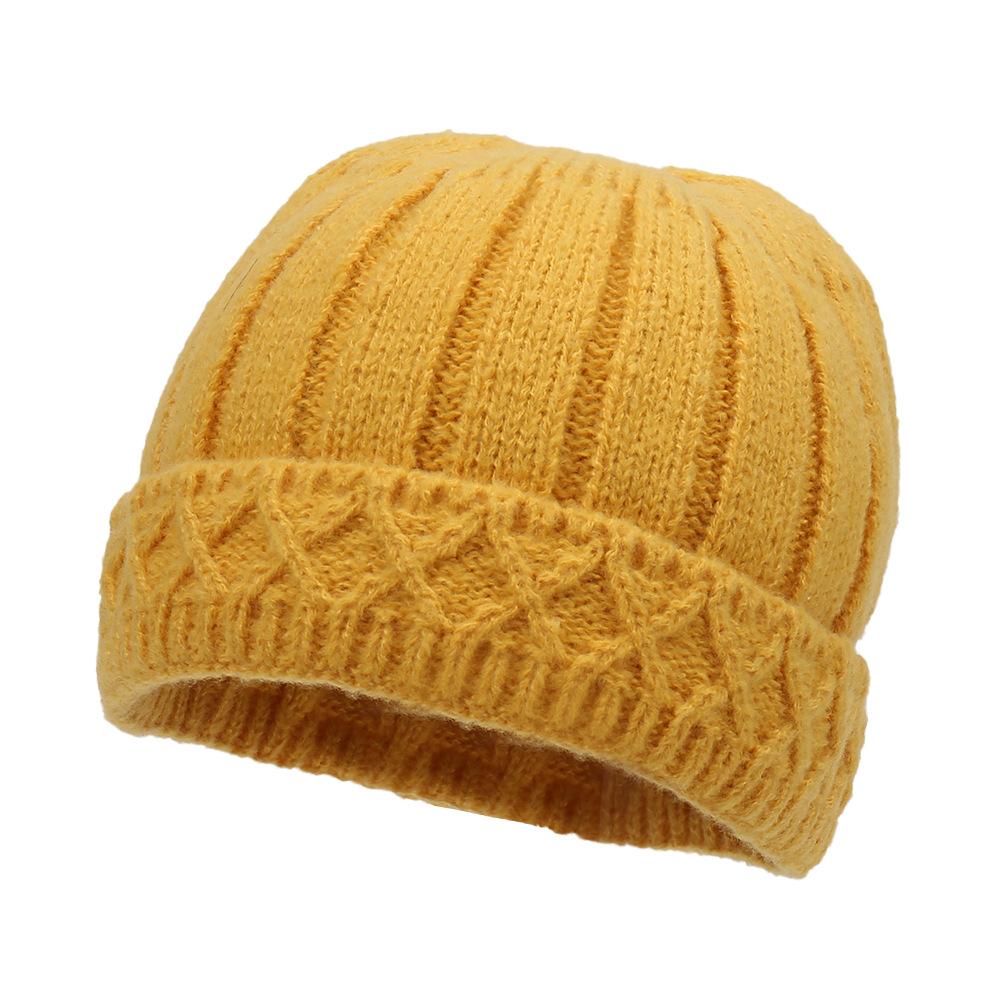 New fashionable autumn and winter thickened comfortable cold-resistant warm knitted hat outdoor green simple wear casual wool hat