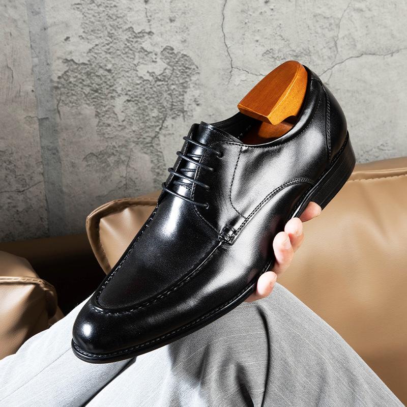 Classic Brand Designer Business Casual Leather Shoes for Men Genuine Leather Lace-up Basic Outdoor Footwear Daily Flat Oxfords