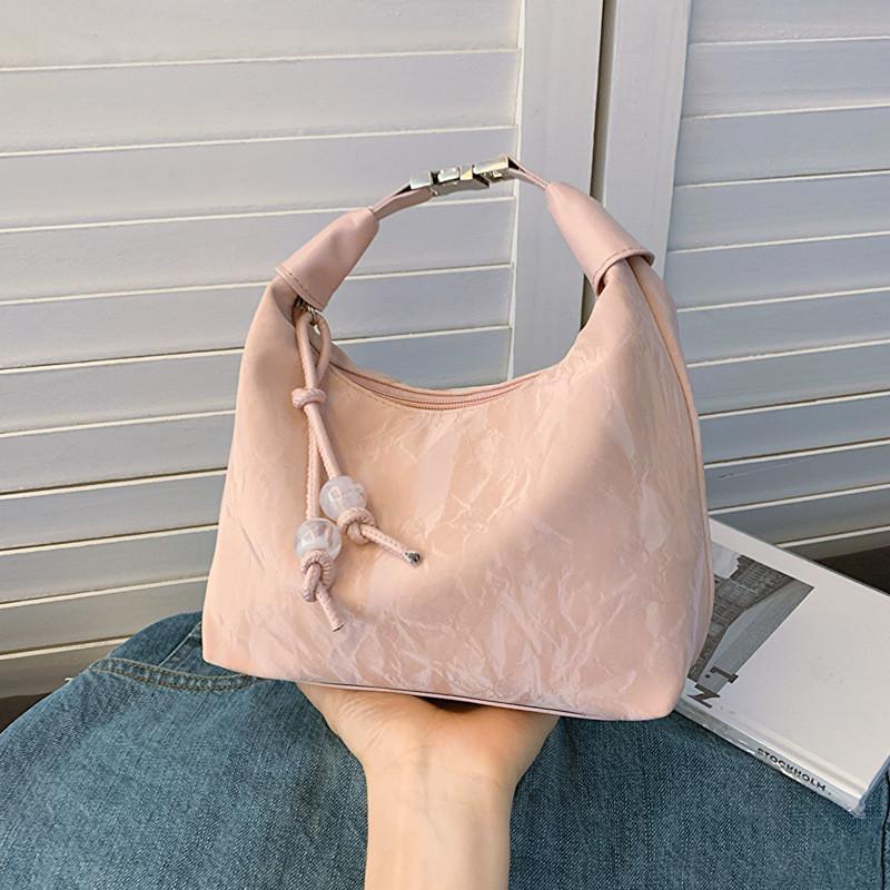 

Fashionable Khaki And Pink Shoulder Pillow Bag For Women Trendy Street Style рожевий