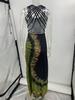 2025 Summer European & American Women's Printed Strap Backless Dress