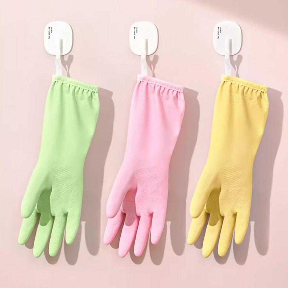 Portable Kitchen Dishwashing Gloves Household Protective Covers Cleaning Tools Thickened Fleece-lined Gloves Multifunctional