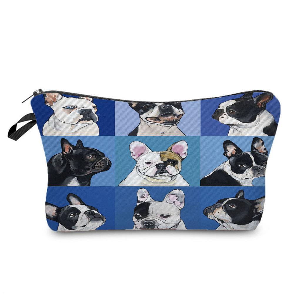 Women Dog Print Cosmetic Bag Toiletries Organize Travel Storage Case 6420