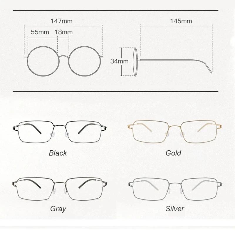 Men Titanium Alloy Reading Glasses Anti Blue Light Business Frame for Hyperopia Presbyopia Prescription