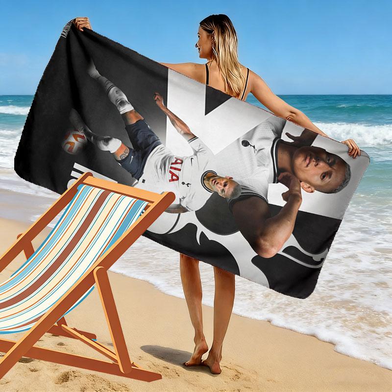 Tottenham Print Beach Towel, Large Soft Quick Dry Towel for Beach Camping Swimming