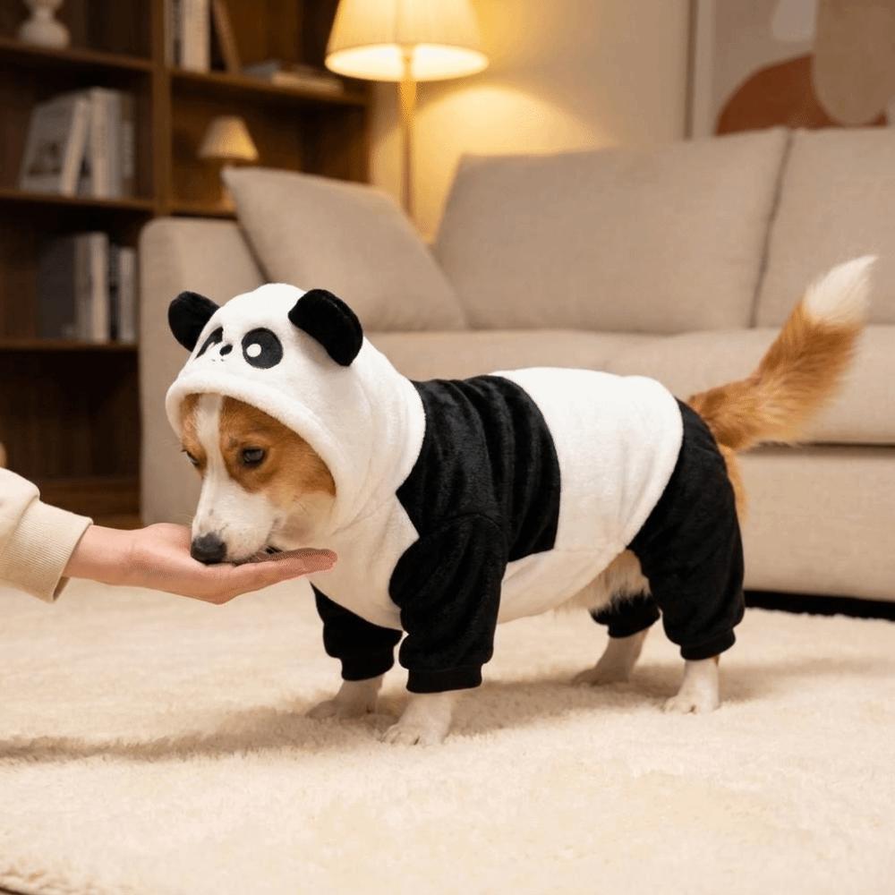 Weiche Panda-Verwandlung Hundekleidung Warme Hunde-Cosplay-Kostüme Winter-Hundekleidung Cosplay-Party