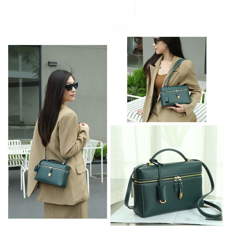 2025 Women's Genuine Leather Small Square Messenger Bag – High-Quality All-Match Handbag with Single Shoulder and Underarm Strap