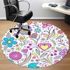 1pc Floral Heart Pattern Chair Carpet for Office Non Slip, Machine Washable Rug for Office, Room Holiday Decor for Christmas, Birthday Polyester