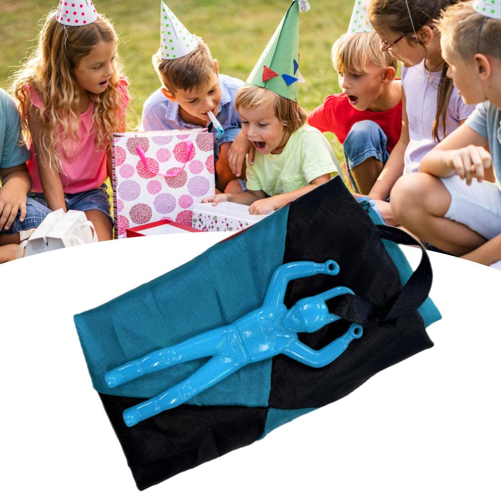 Parachute Toy Hand Throwing Parachute Outdoor Children Paratrooper Toy Improves Manipulative Ability Blue