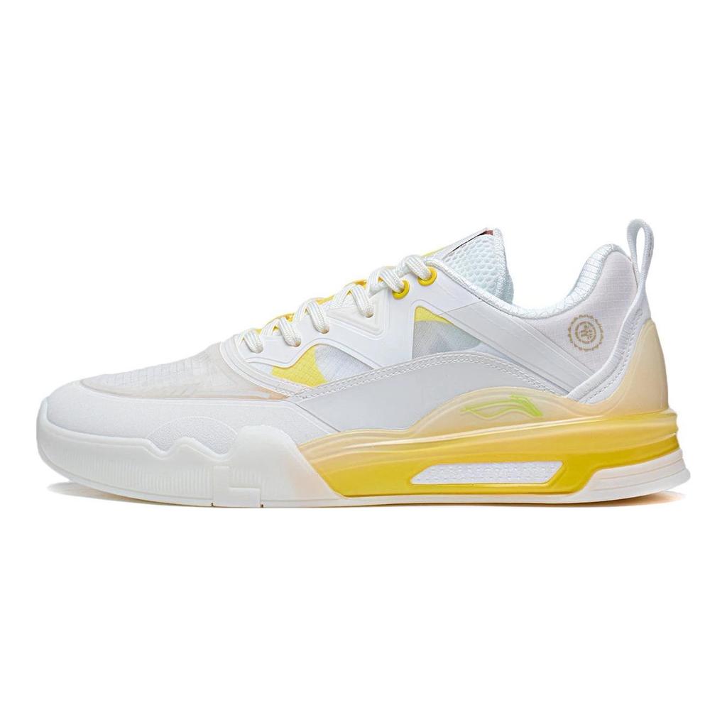 Erik Ellington X Li Ning Slip Resistant Abrasion Resistant Low Top Skateboard Shoes Men's White Yellow AEPR009-27