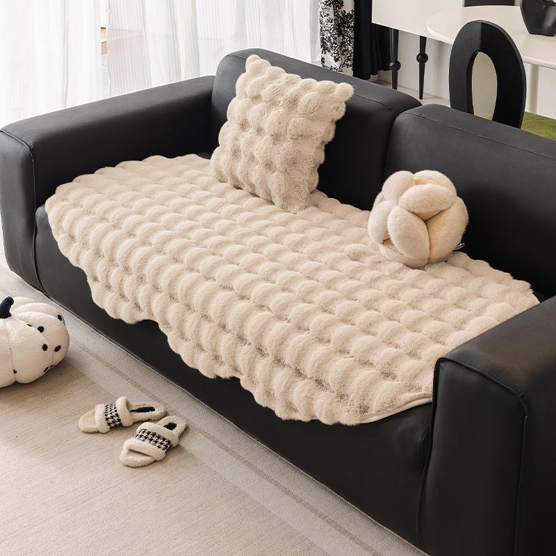 Special-Shaped Irregular Sofa Cushion Autumn And Winter Thickened Plush Straight-Breasted Leather Sofa Seat Cushion  New High-End Cover Cloth