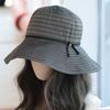 String Small Label Simple Striped Fisherman Cloth Hat Spring and Summer Light Travel Sweet Sunshade Basin Hat Woman