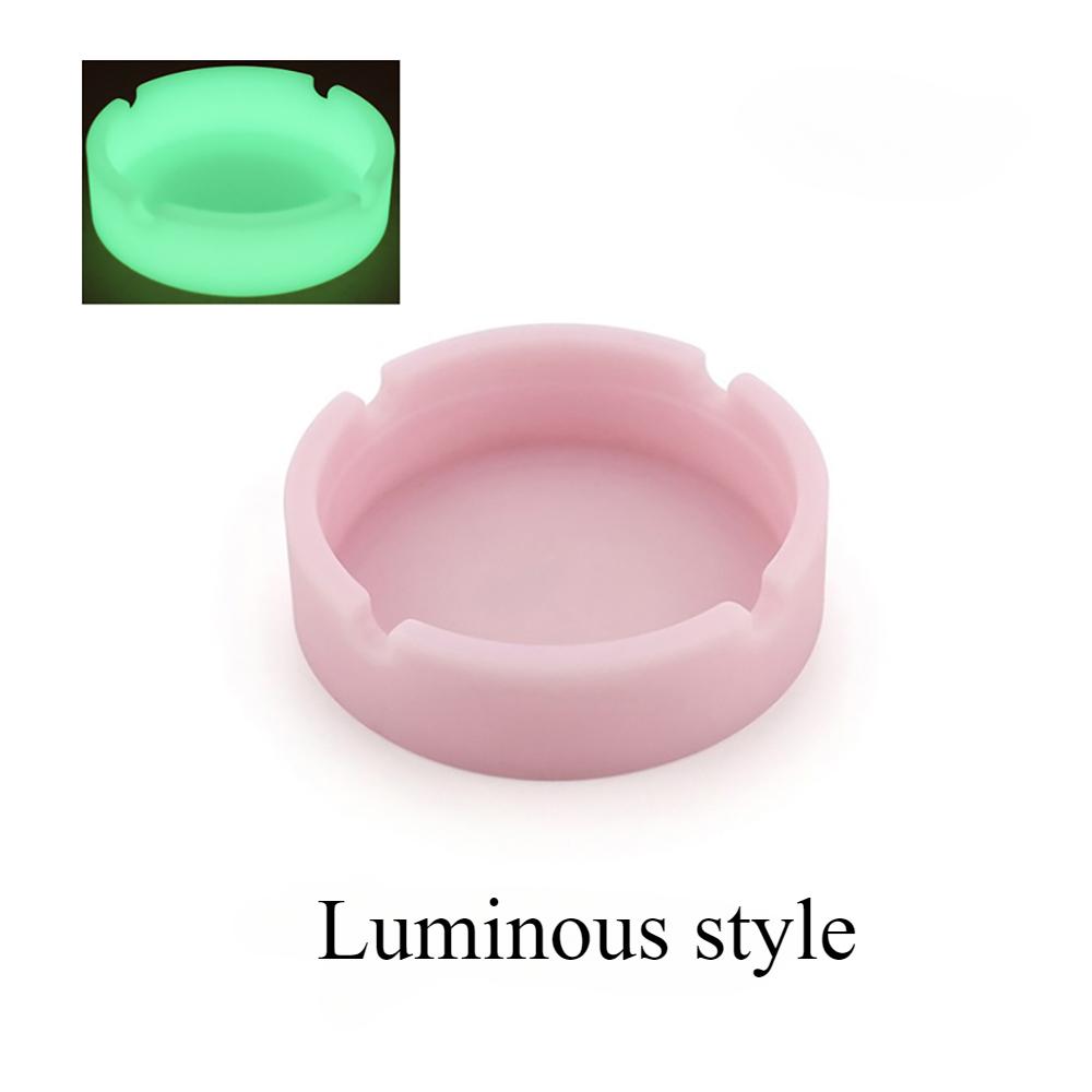 1PC Silicone round ashtray camouflage solid color fluorescent models ashtray anti-scald easy to clean ashtray