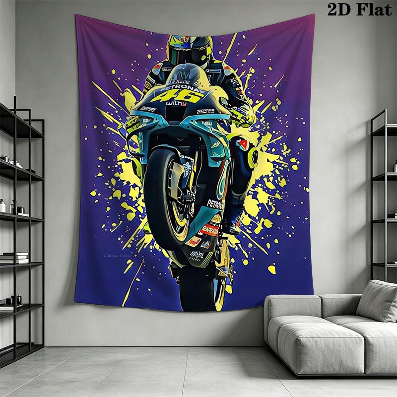 Paint-splatter art motorcycle Pattern Home Decor Tapestry, Wall Hanging, Decorative RV Wall Cloth.MGT0918435