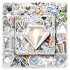50 Silver Graffiti Personality Small Fresh Hand-held Mobile Phone Suitcase Waterproof Stickers