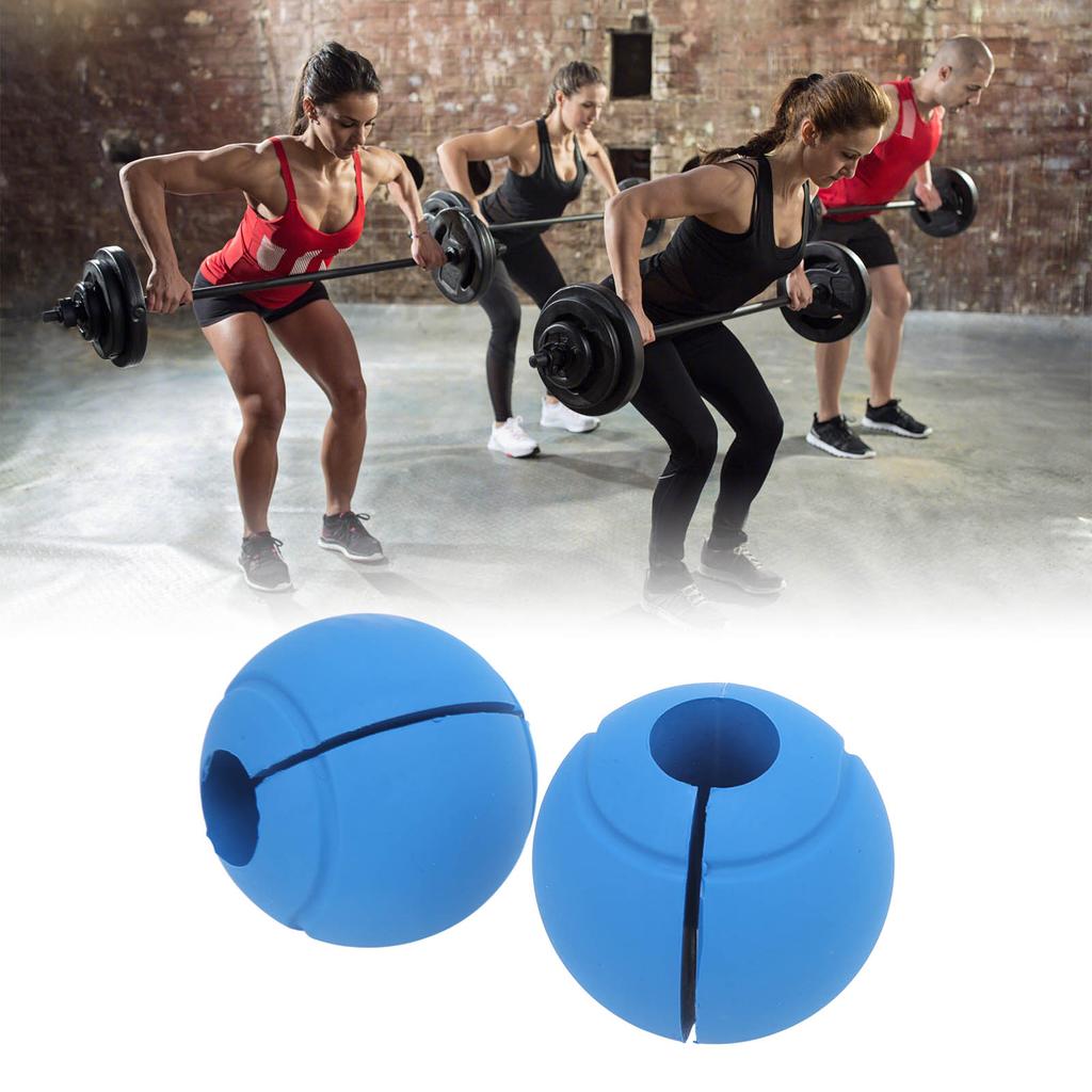 1 Pair of Barbell Dumbbell Curved Bar Grip Round Spherical Silicone Non Slip Thickened Grip for Massive Arm and Muscle Building