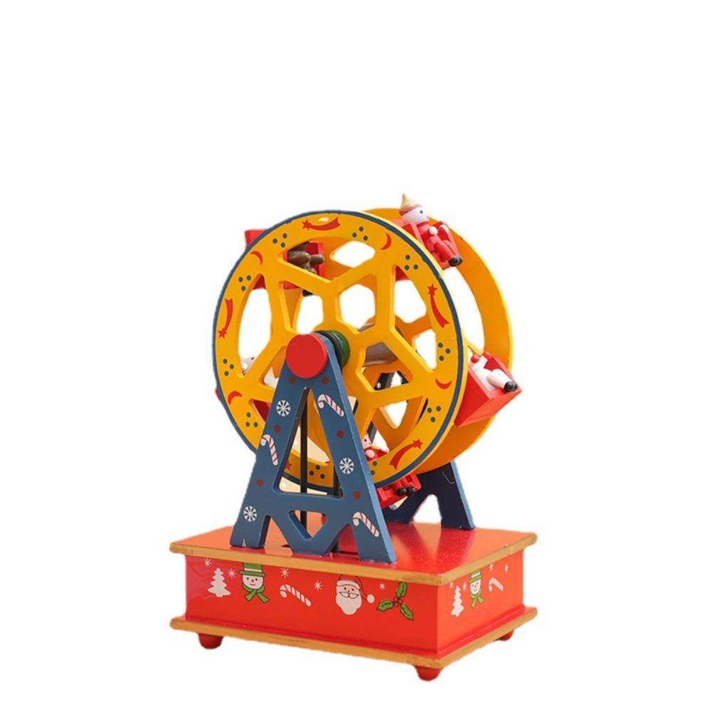 1PC Christmas Carousel Wooden Music Box Merry Christmas Decorations for Home Cristmas Ornament Xmas Happy New Year Gifts
