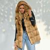 New Long Autumn and Winter Solid Color Loose Plush Vest Imitation Fur Vest Pink