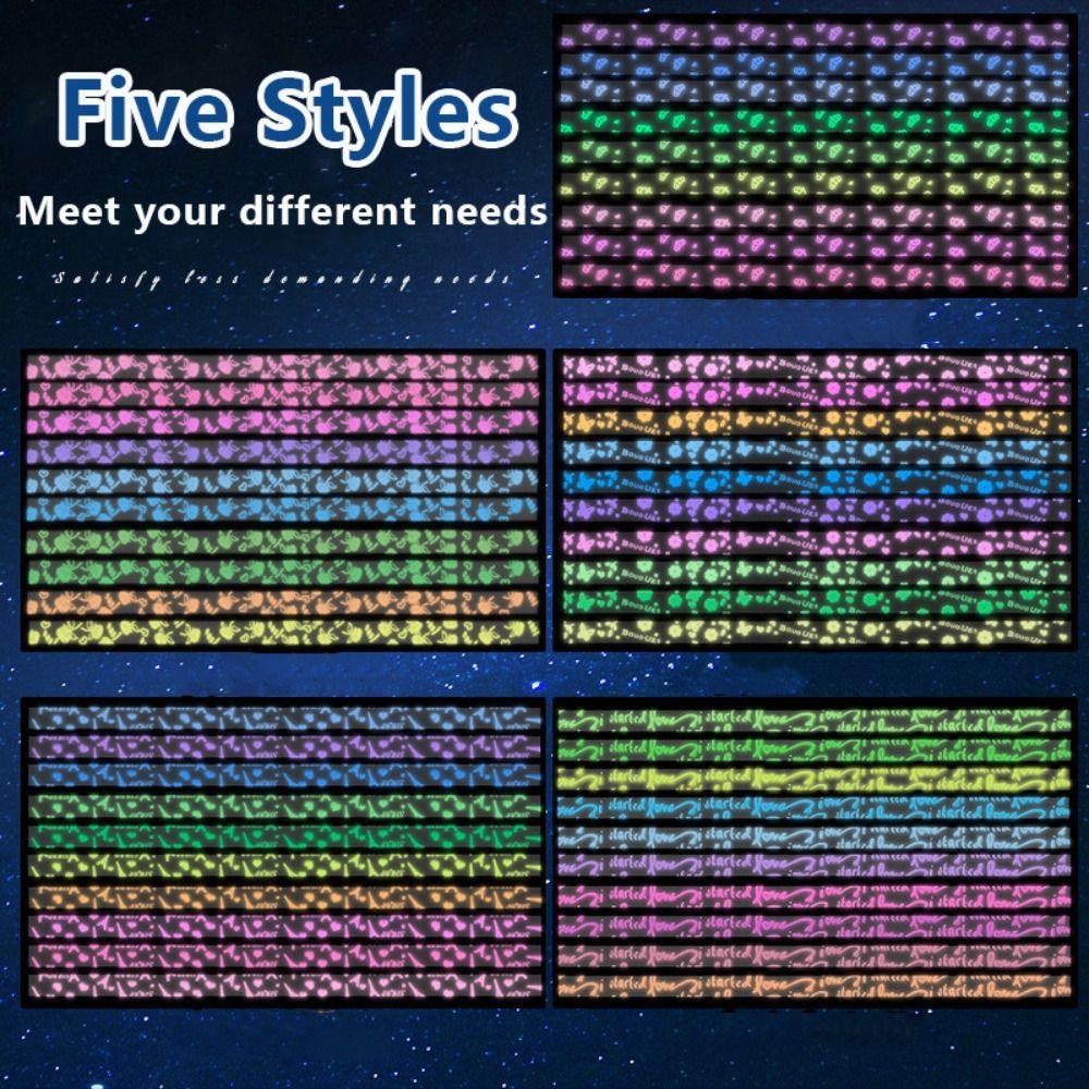 210pcs Luminous Star Origami DIY Handmade Art Paper Craft Folding Paper Strips Gradient Color Pentagram Folding Paper Gift