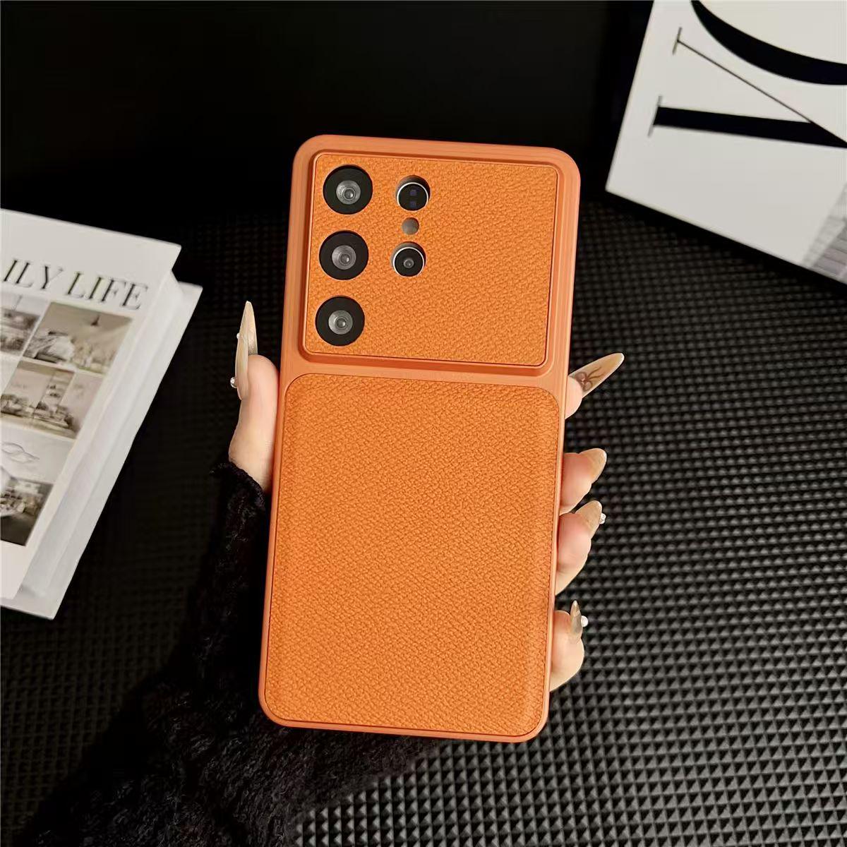 

Lychee Pattern Samsung S26Ultra Phone Case, Compatible with S25/S24 Business and 25PlusS24 Models S25 FE оранжевый