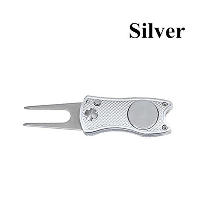 

Инструмент для ремонта гольфа из нержавеющей стали, складной нож для гольфа, вилы для гольфа, зеленая вилка, учебные пособия для гольфа, инструмент из сплава слоновая кость