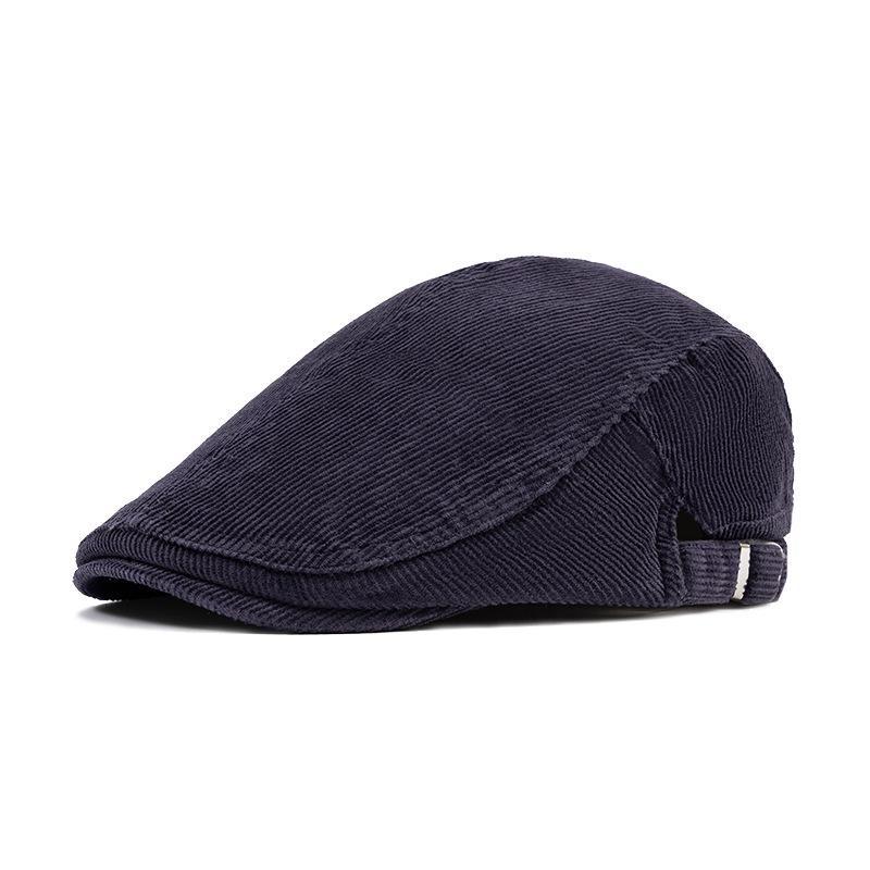 Men's Corduroy Cotton Newsboy Cap - Soft Brim Autumn Beret, Large Size, British Style Pageboy Hat