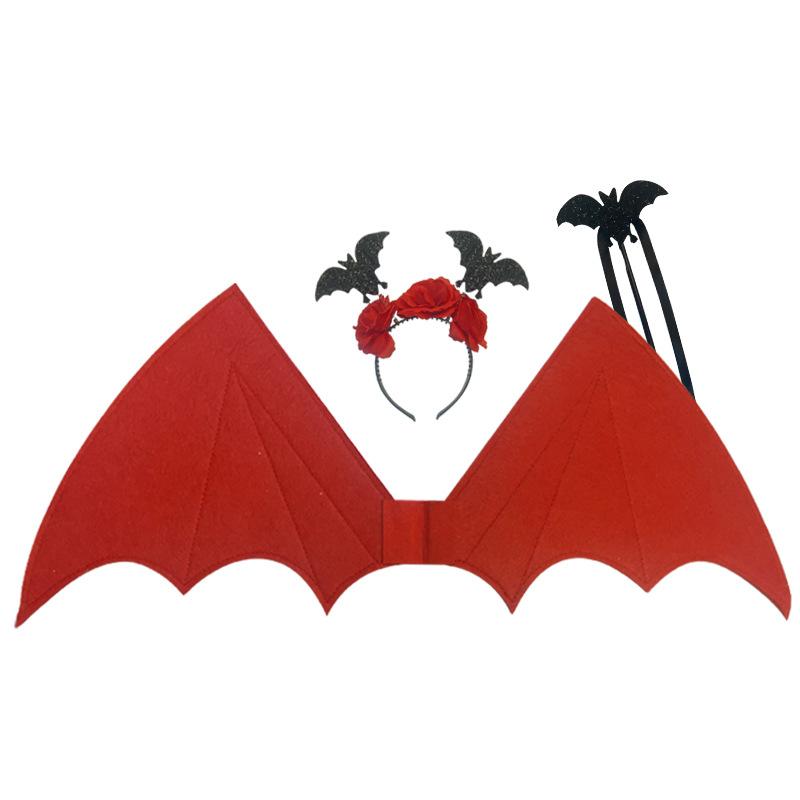 Halloween, Little Devil Wings, Little Devil Headband, Staff, Three Piece Set, Makeup Ball, Little Devil Set, Children's Dress Up Props