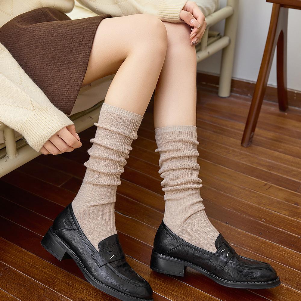 Calzini a coste lunghi da donna per la primavera e l'autunno, stile dolce da sorella, gambe lunghe